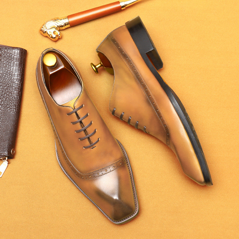 Formal Business Casual Carved Leather Shoes 68878