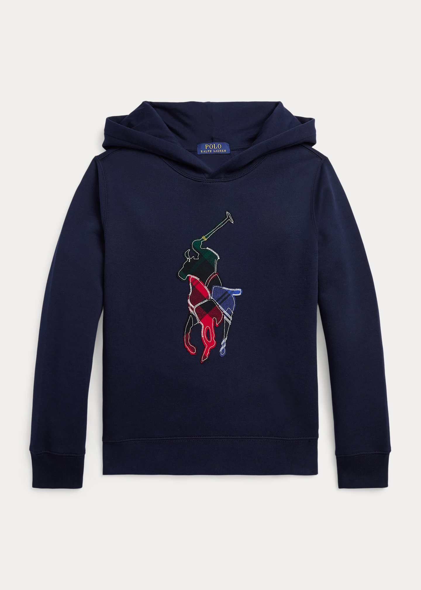 Plaid Big Pony Fleece Hoodie