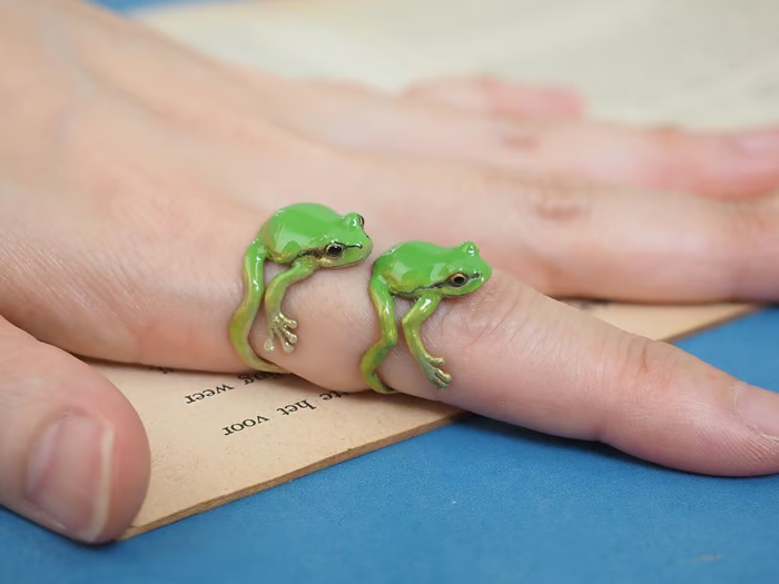 🐸Tree Frog Ring & Earrings