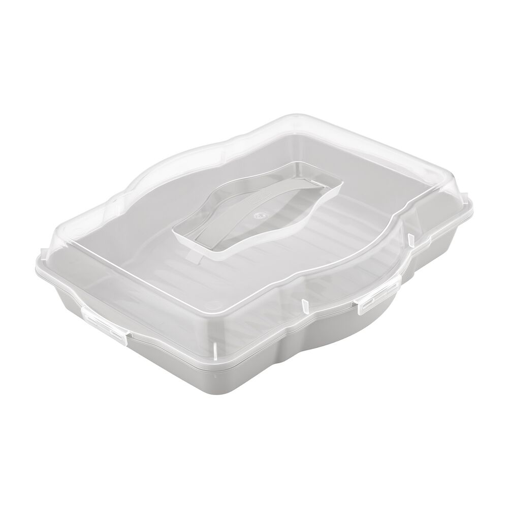 FLORINA Pojemnik na ciasto Florina 46 x 35 x 10 cm, plastikowy, pokrywa z uchwytem