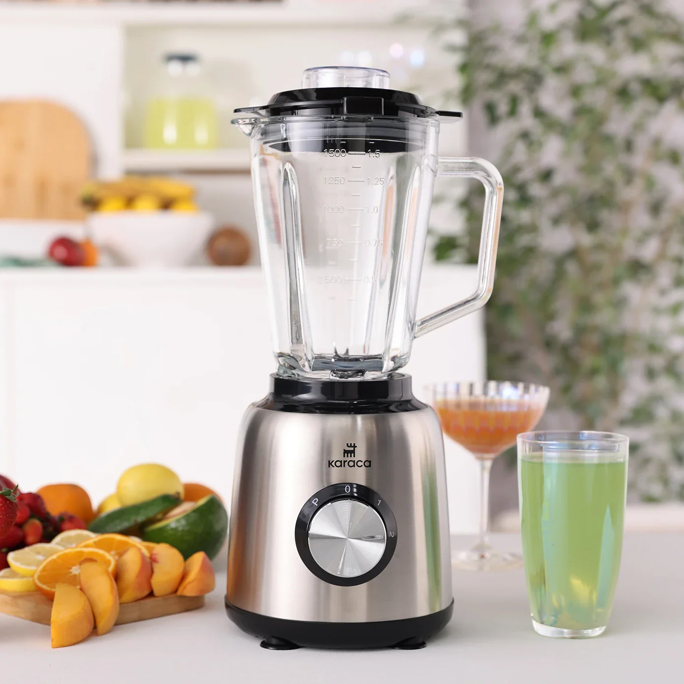 Karaca Inox 1,5 Litre Bol en Verre Inox Smoothie Blender