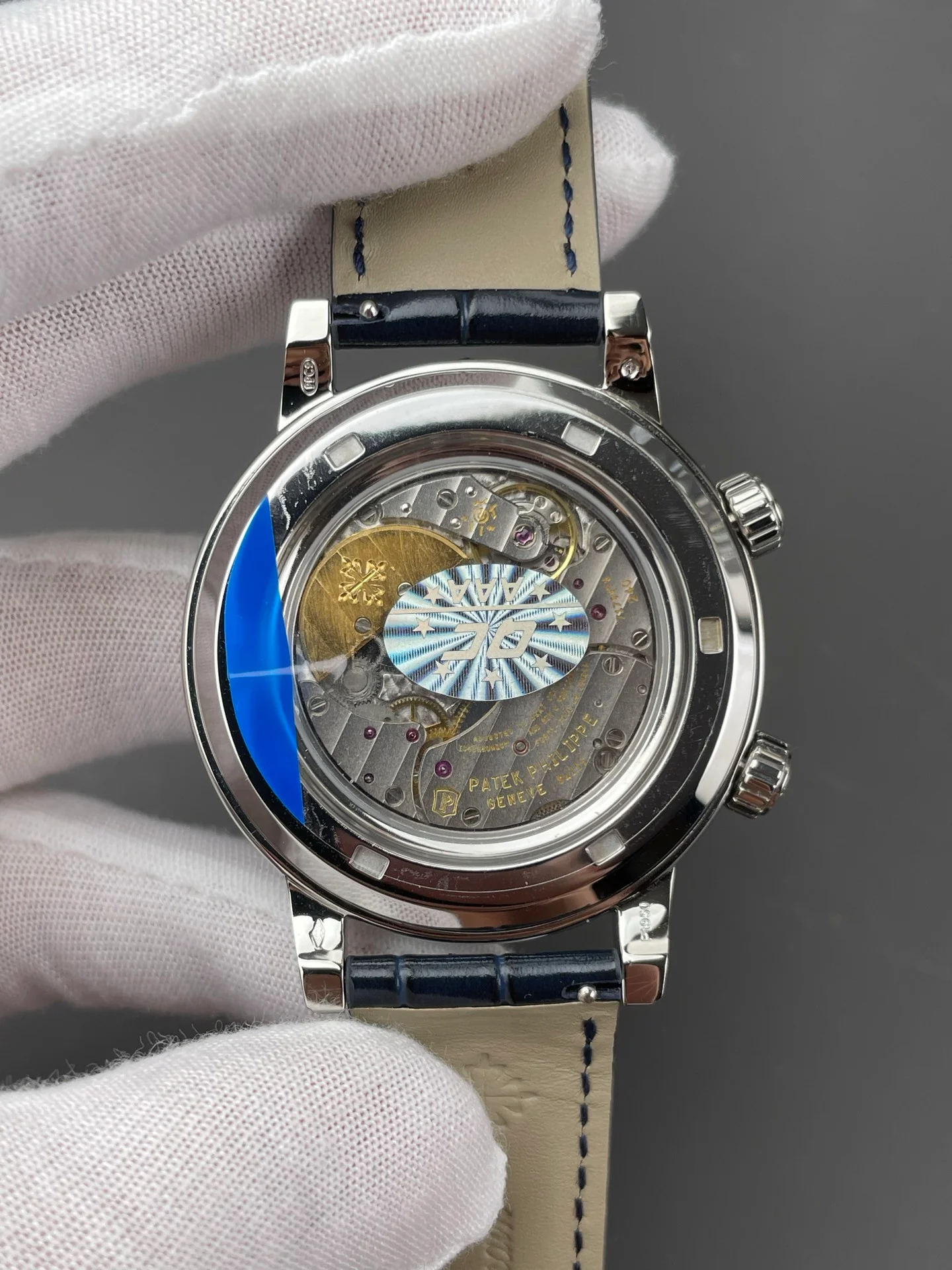 Patek 6102R Starry Sky with Square Diamond Bezel, Blue Dial