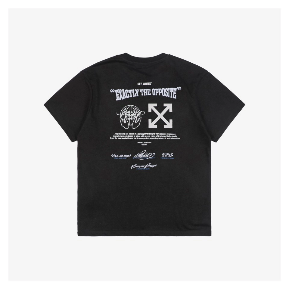 OFF-WHITE Blue Arrow Letter Embroidery T-Shirt