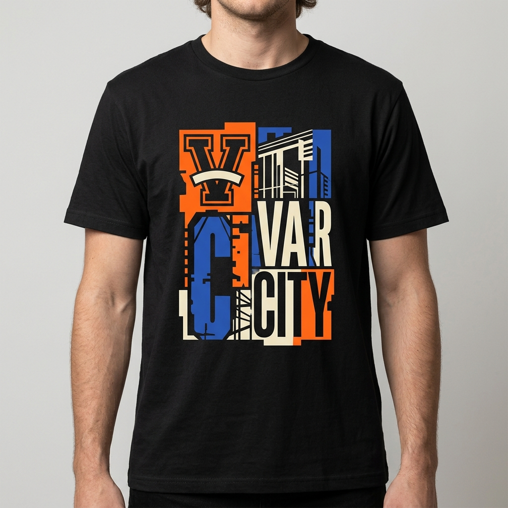 City Varsity Tee, Vintage Athletic Graphic T-Shirt, Unisex Streetwear Shirt CityTee7