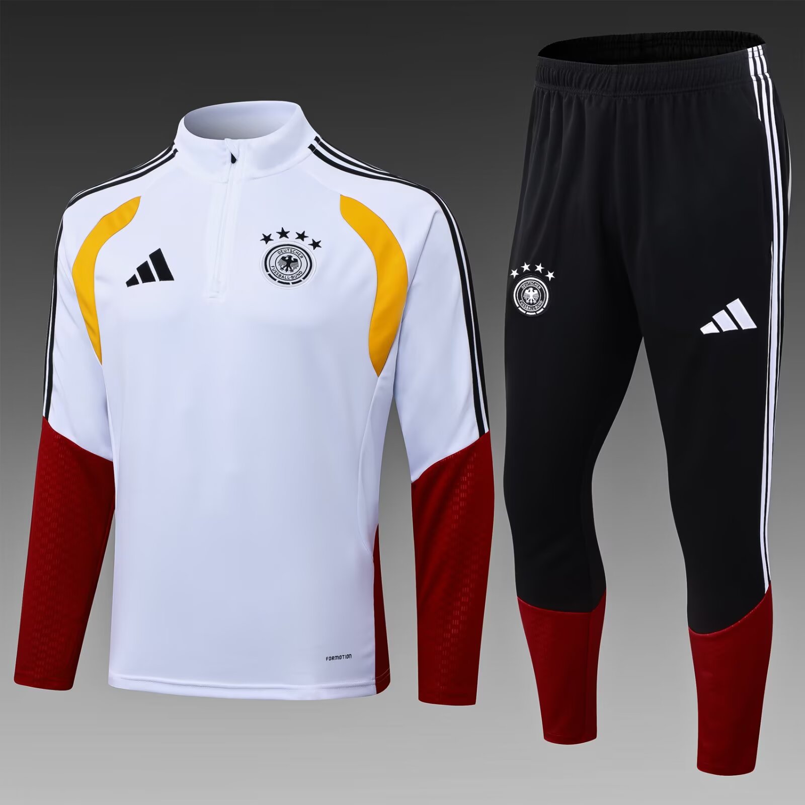 2026 Germany Half-Zip Training Suit White Jersey Set