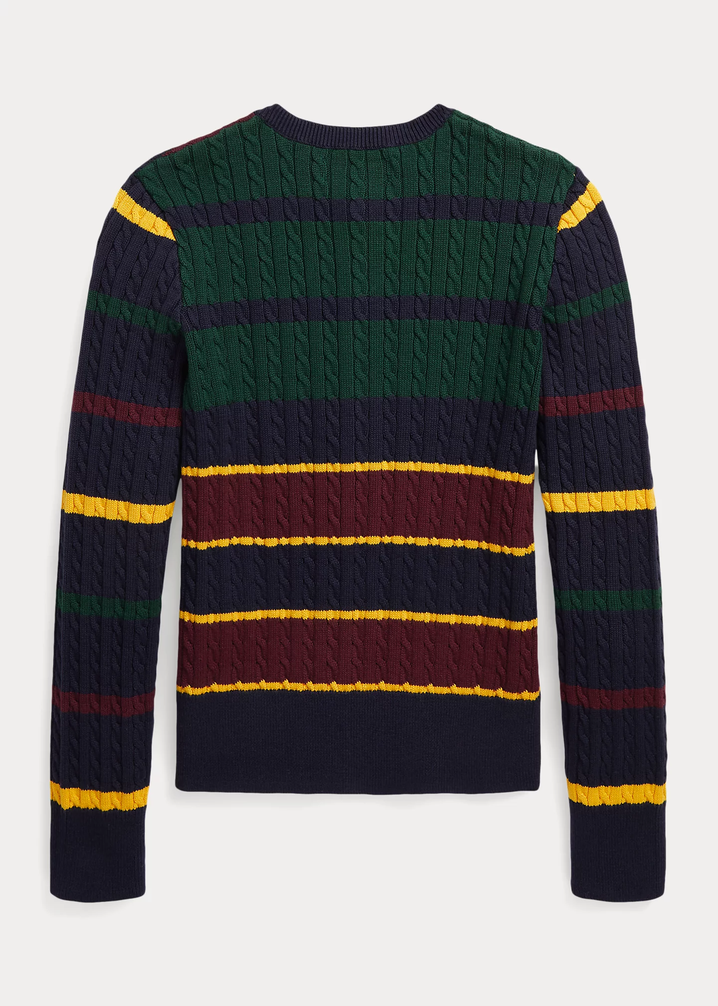 Striped Mini-Cable Cotton Cardigan