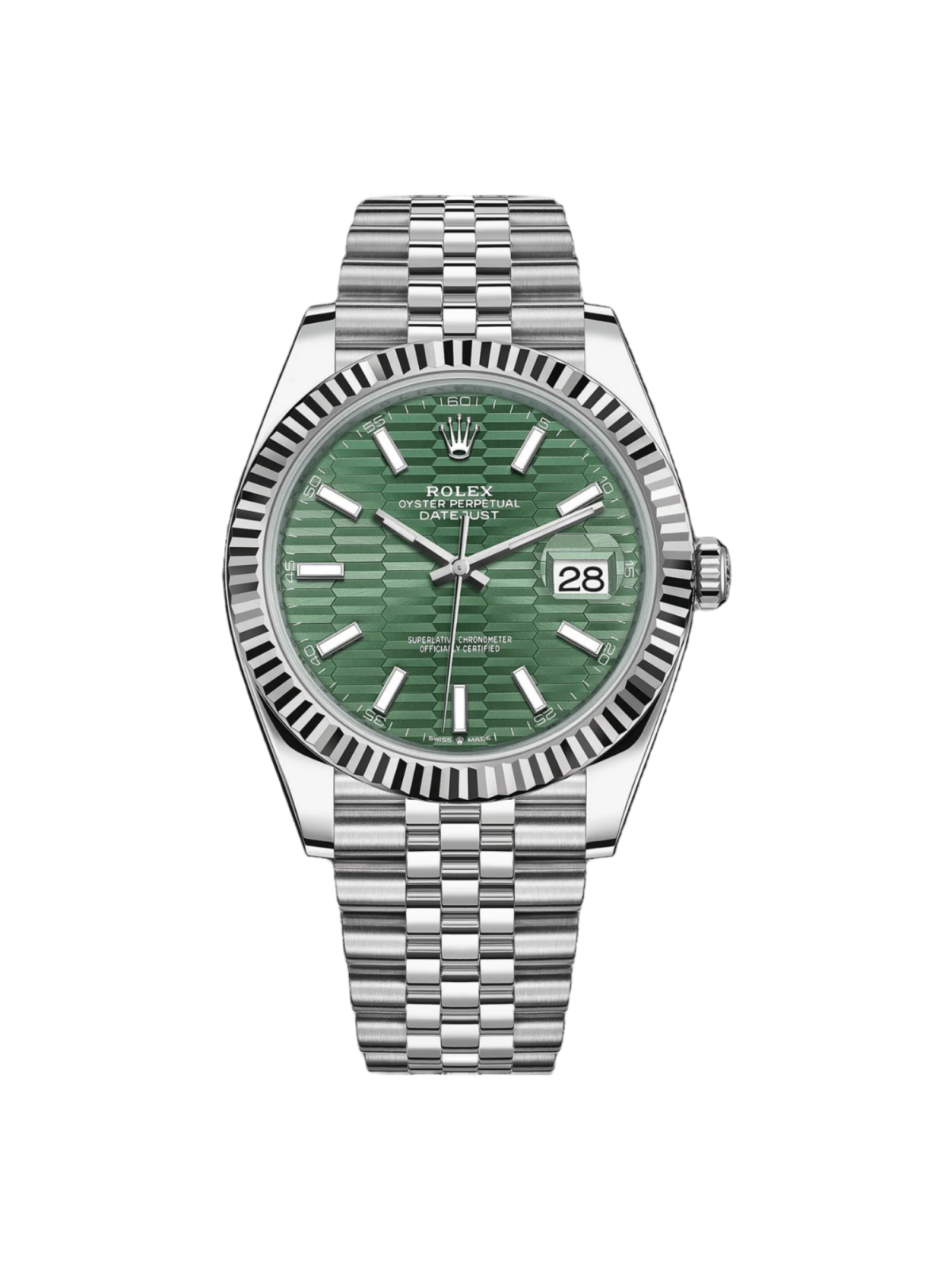 [2026 Mirror Grade]RLX  Datejust 41mm 126334 Mint Green Fluted Motif Dial Oyster Bracelet
