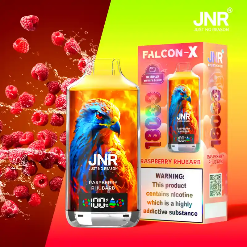 JNR - Falcon X - 18K Puffs - Disposable Vape - Raspberry Rhubarb