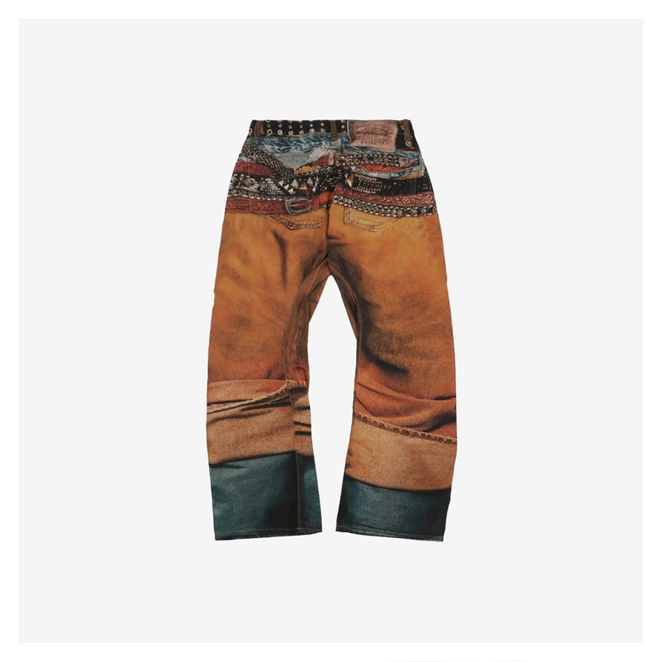 Acne Studios Multi-Belt Pattern Denim Jeans