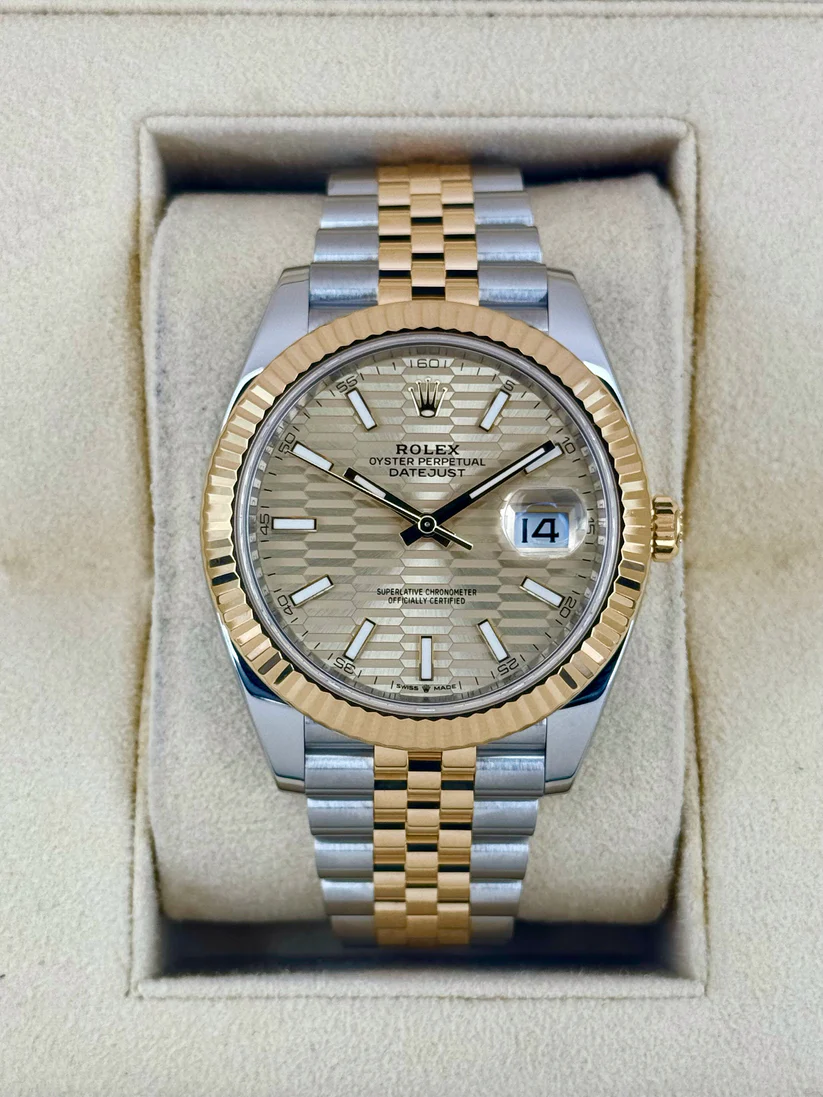 [2026 Mirror Grade]RLX  Datejust 41mm Swiss Replica Watch | Two Tone Jubilee Bracele Champagne Fluted Dial Ref 126333