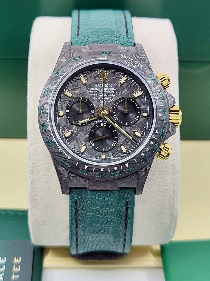 [2026 Mirror Grade]Rolex Daytona DIW Carbon Emerald Green  Swiss Replica Watch | Custom Made Limited Edition | 4130 Swiss Movement