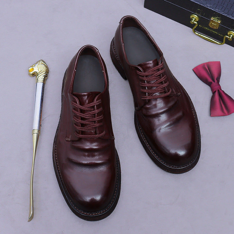 (Ships in 6 days)Men’s Horsehide British Cap-Toe Oxford Shoes 76010