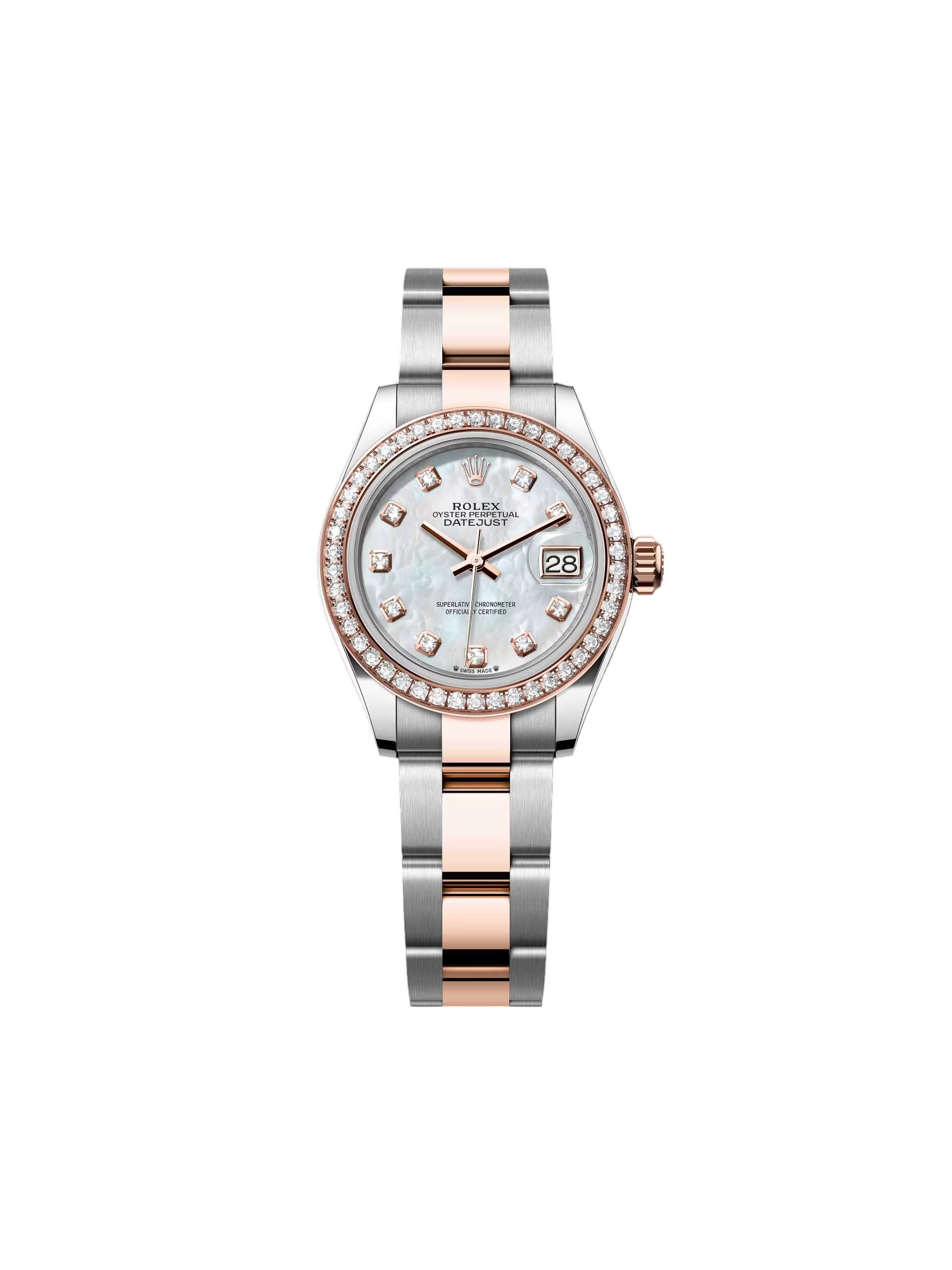 [2026 Mirror Grade]RLX Lady-Datejust 28mm 279381RBR Mother-of-Pearl Diamond Dial Oyster Bracelet