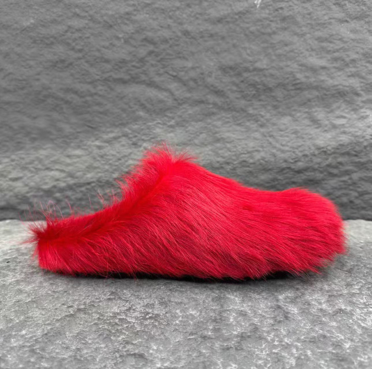 Marni Fussbett Sabot Calf-Hair Mules (Red)