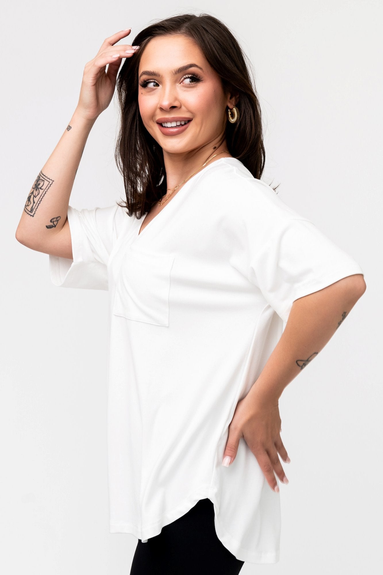‌Breeze Drape V-Neck Slouch Top