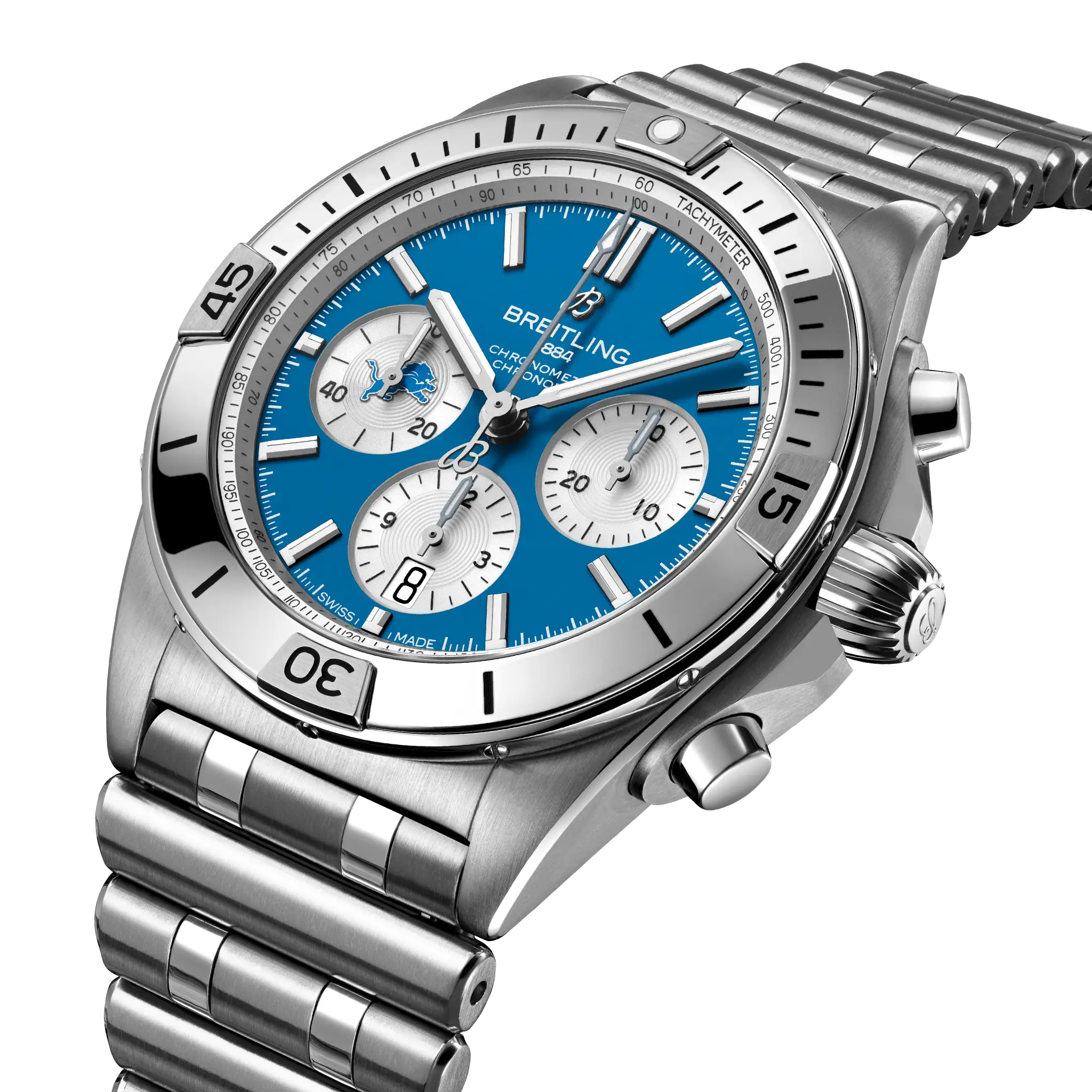 [2026 Mirror Grade]Breitling Chronomat B01 42 NFL Detroit Lions Edition AB01342B1CCA1