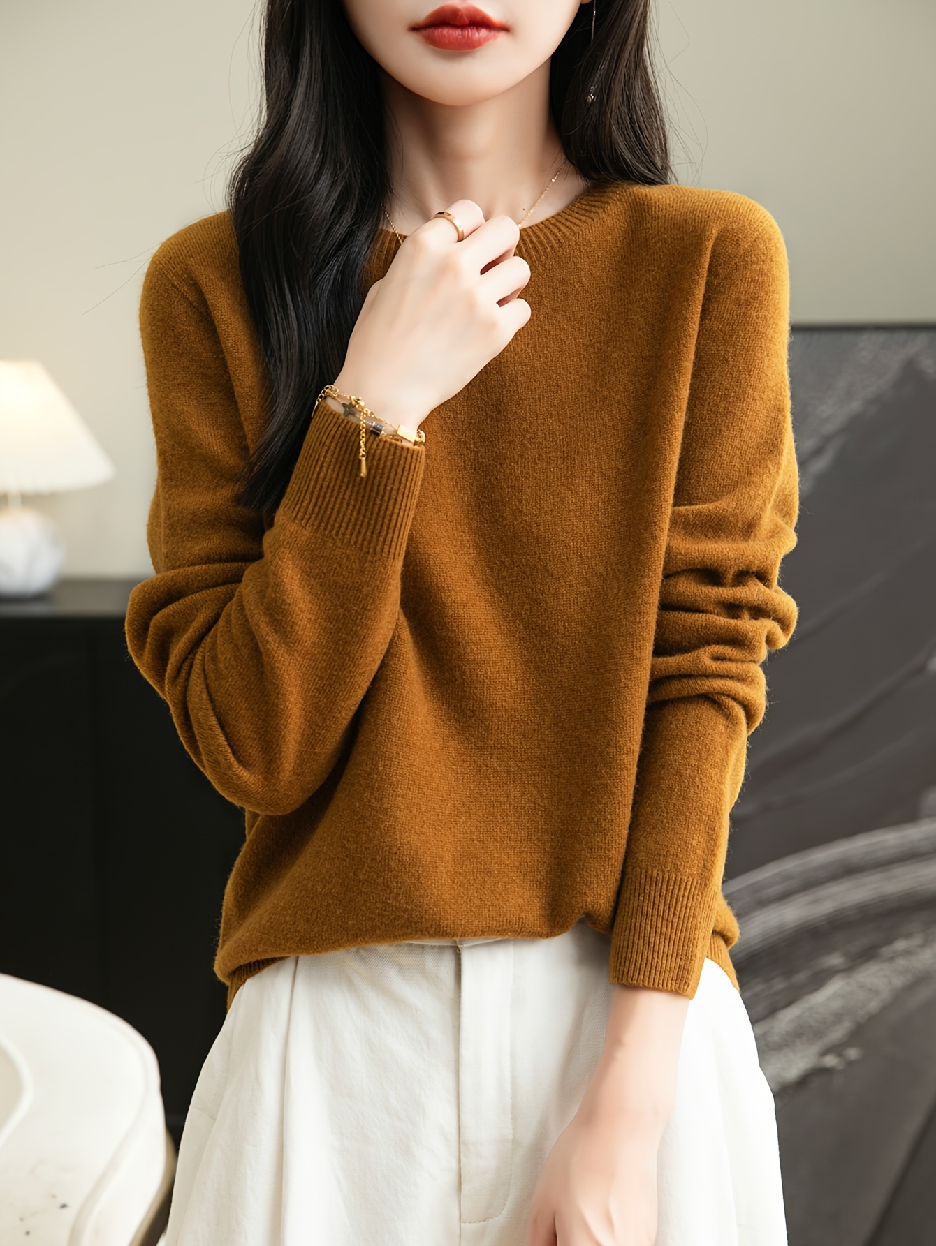 Chanyarn Women’s 100% Merino Wool Crewneck Sweater 2024 First-Line Ready