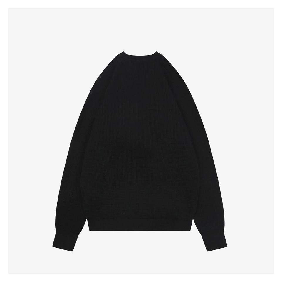 Mxxcler Tricolor Ribbed Collar Crewneck Knit Sweater