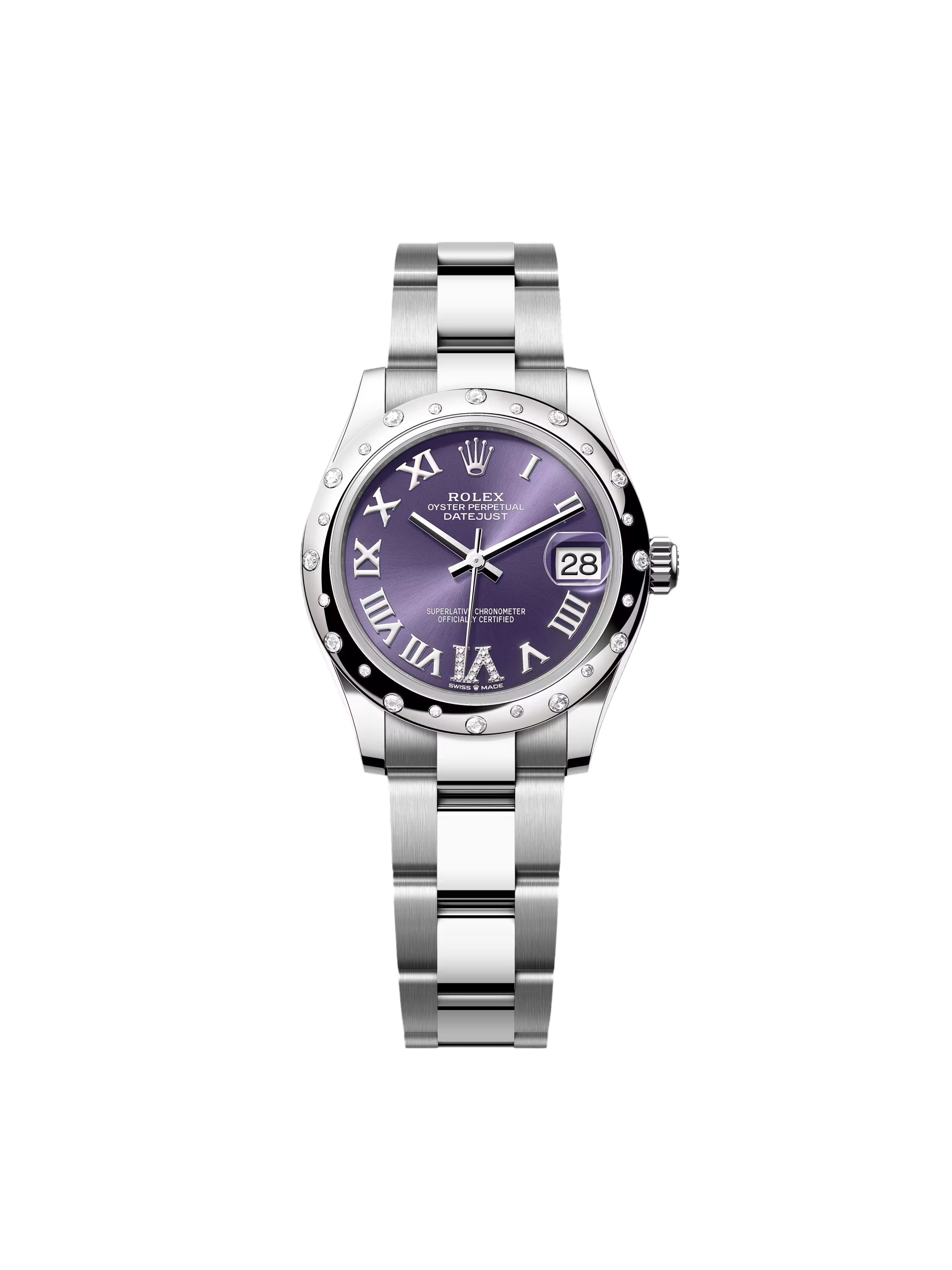 [2026 Mirror Grade]RLX Datejust m278344-0027/0028 Aubergine Diamond Dial 31mm Oyster