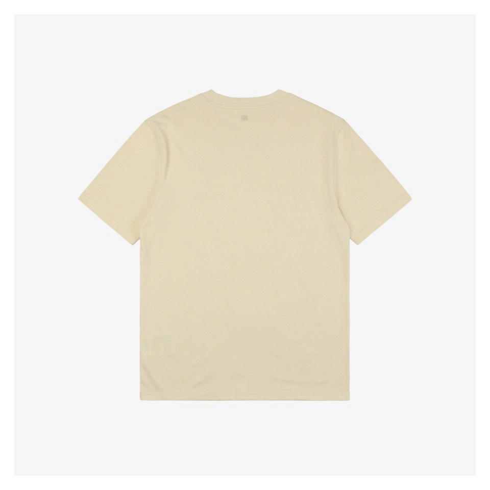 Ami Heart Logo Embossed Short-Sleeve T-Shirt Beige