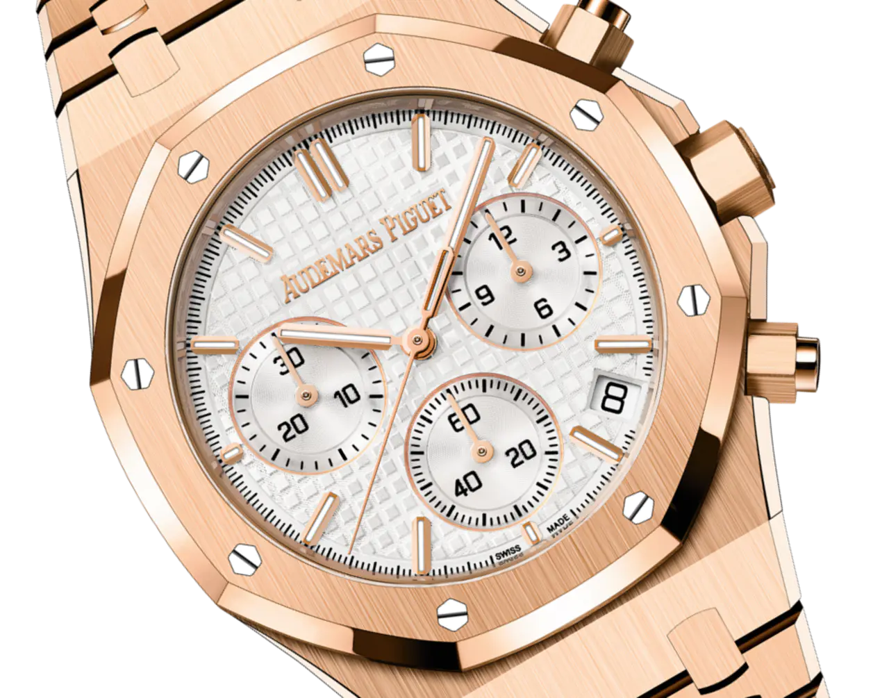 [2026 Mirror Grade]Audemars Piguet ROYAL OAK Pink Gold Silver-Toned Dial CHRONOGRAPH 41mm 26240OR.OO.1320OR.03