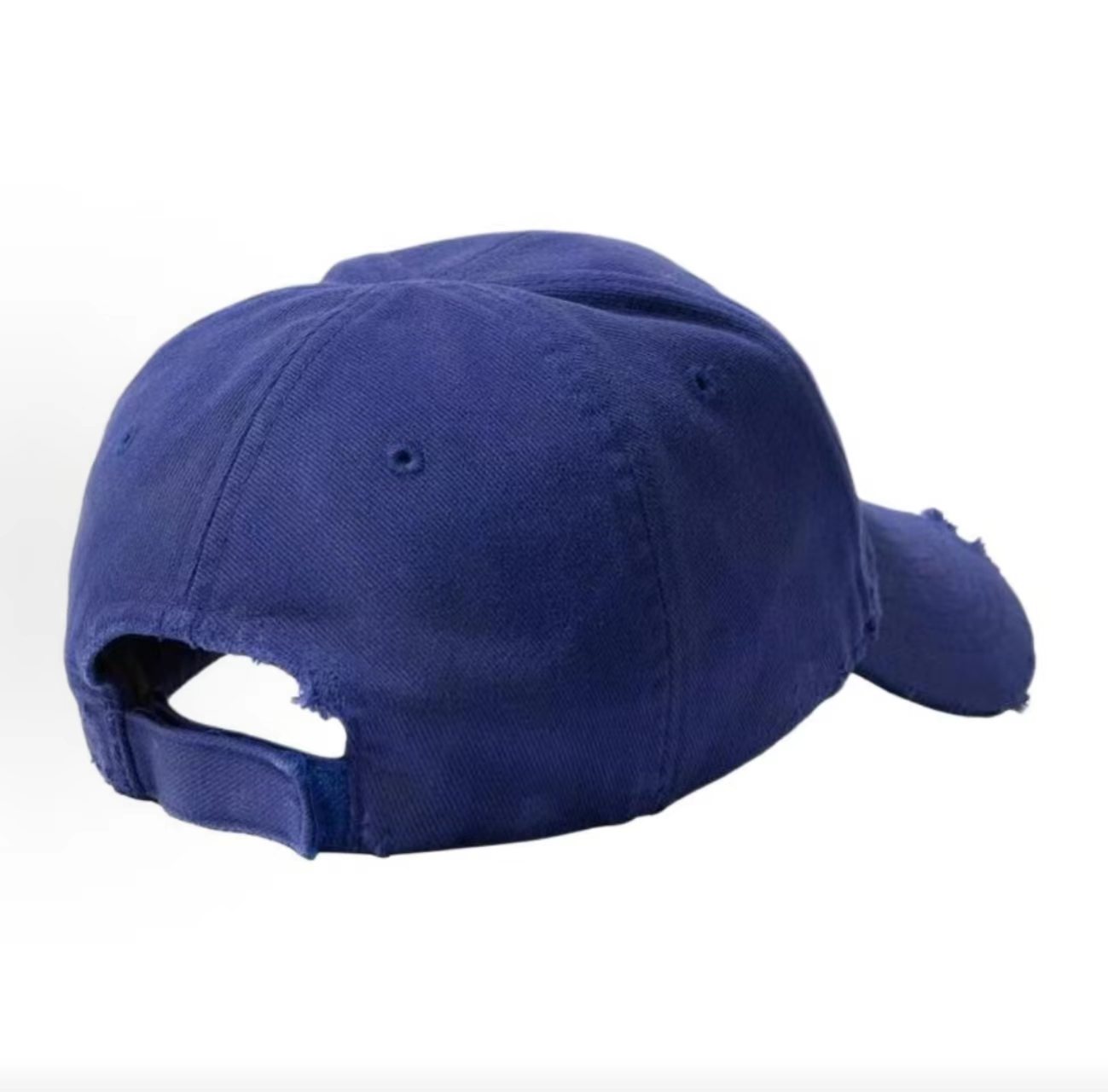 Balenciaga Vintage Wave Logo Destroyed Blue Baseball Cap