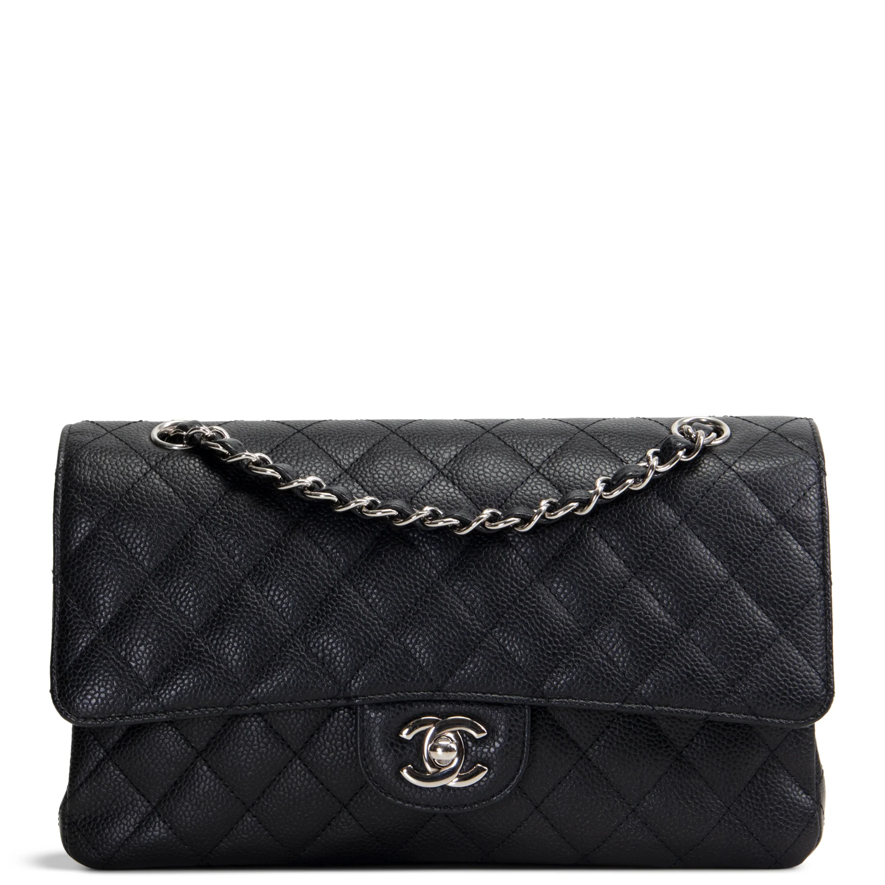 CHANEL Classic Caviar Medium Double Flap - Black