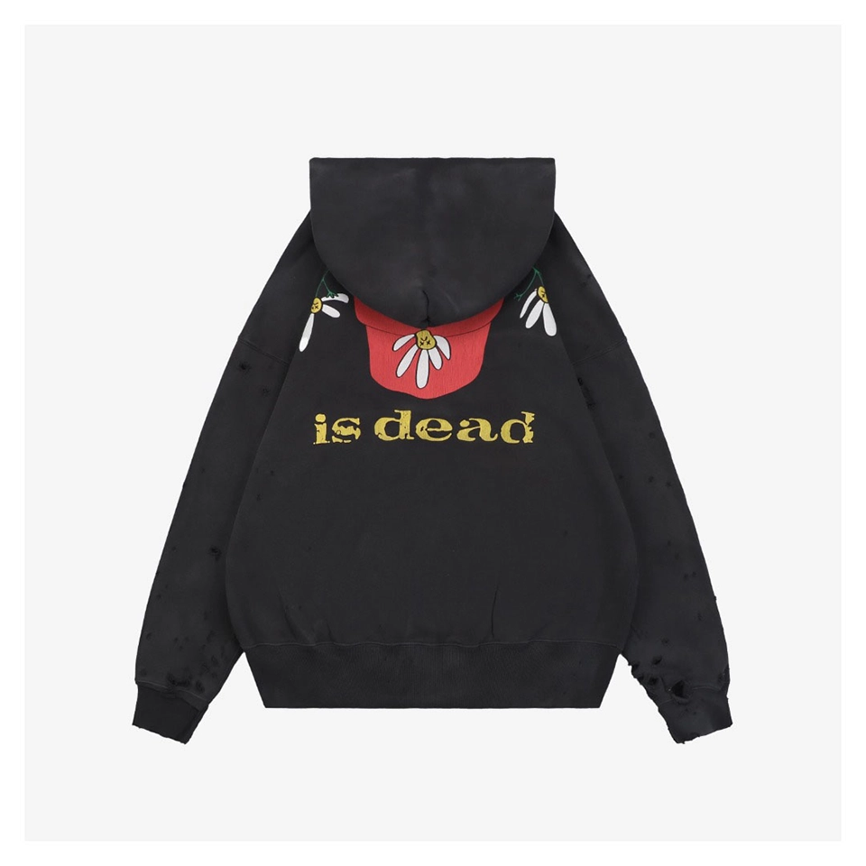 Saint Michael Distressed Potted Flower Graphic Hoodie