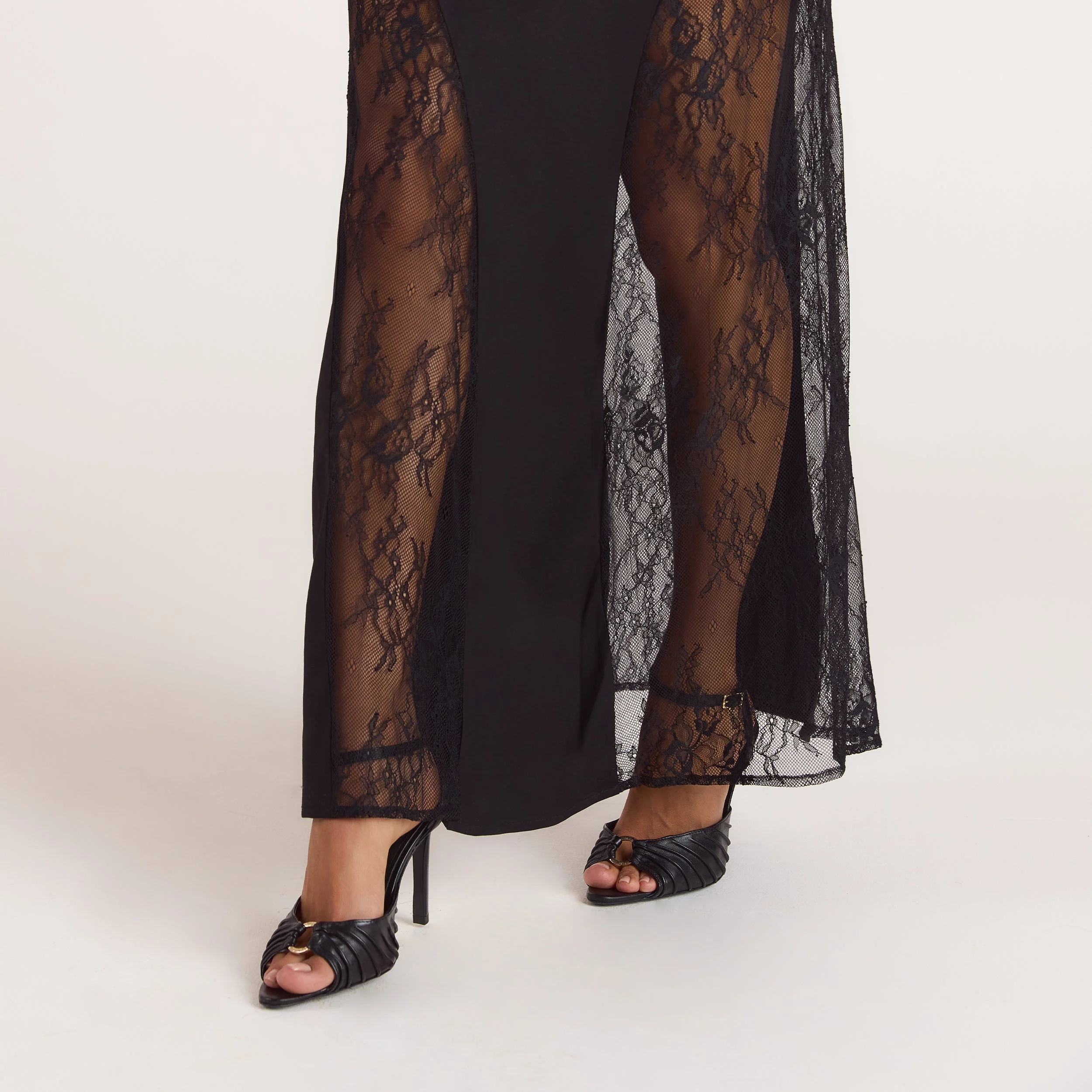 Lace Maxi Dress - Black