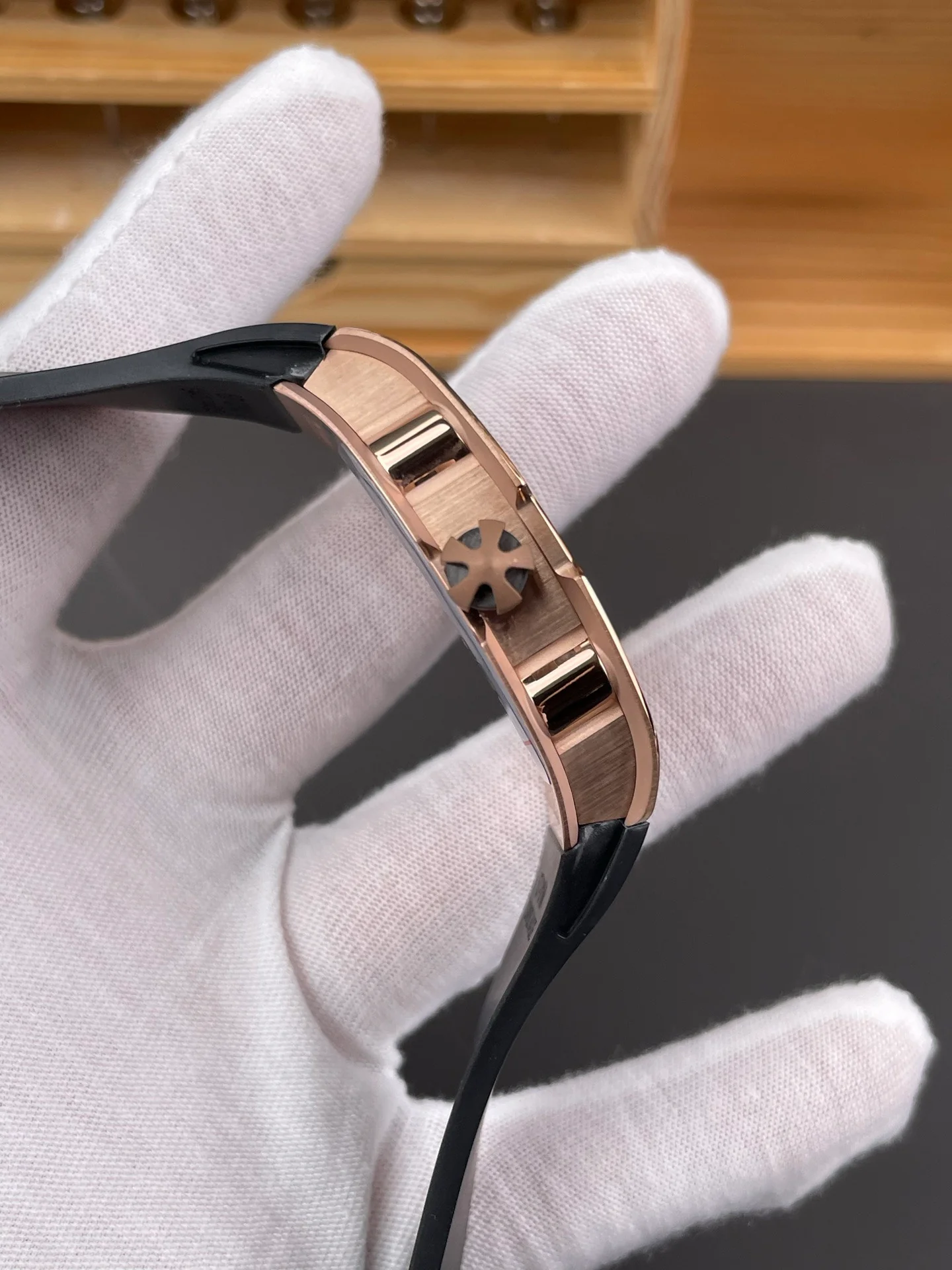 RM67-01 Full Diamond Rose Gold Case