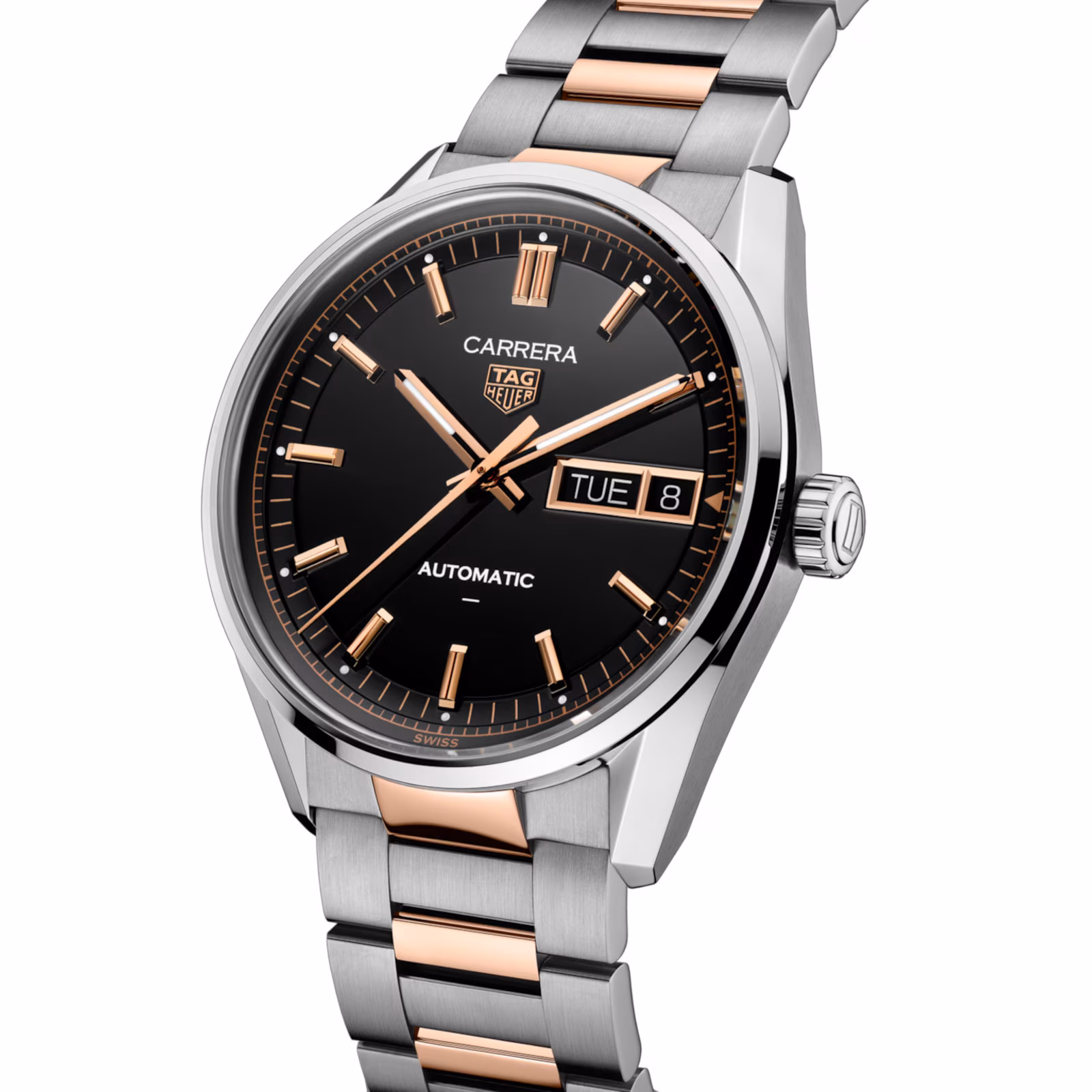 [2026 Mirror Grade]TAG Heuer Carrera Day-Date 41mm Mens Watch Black Rose Gold WDA2111.BD0001