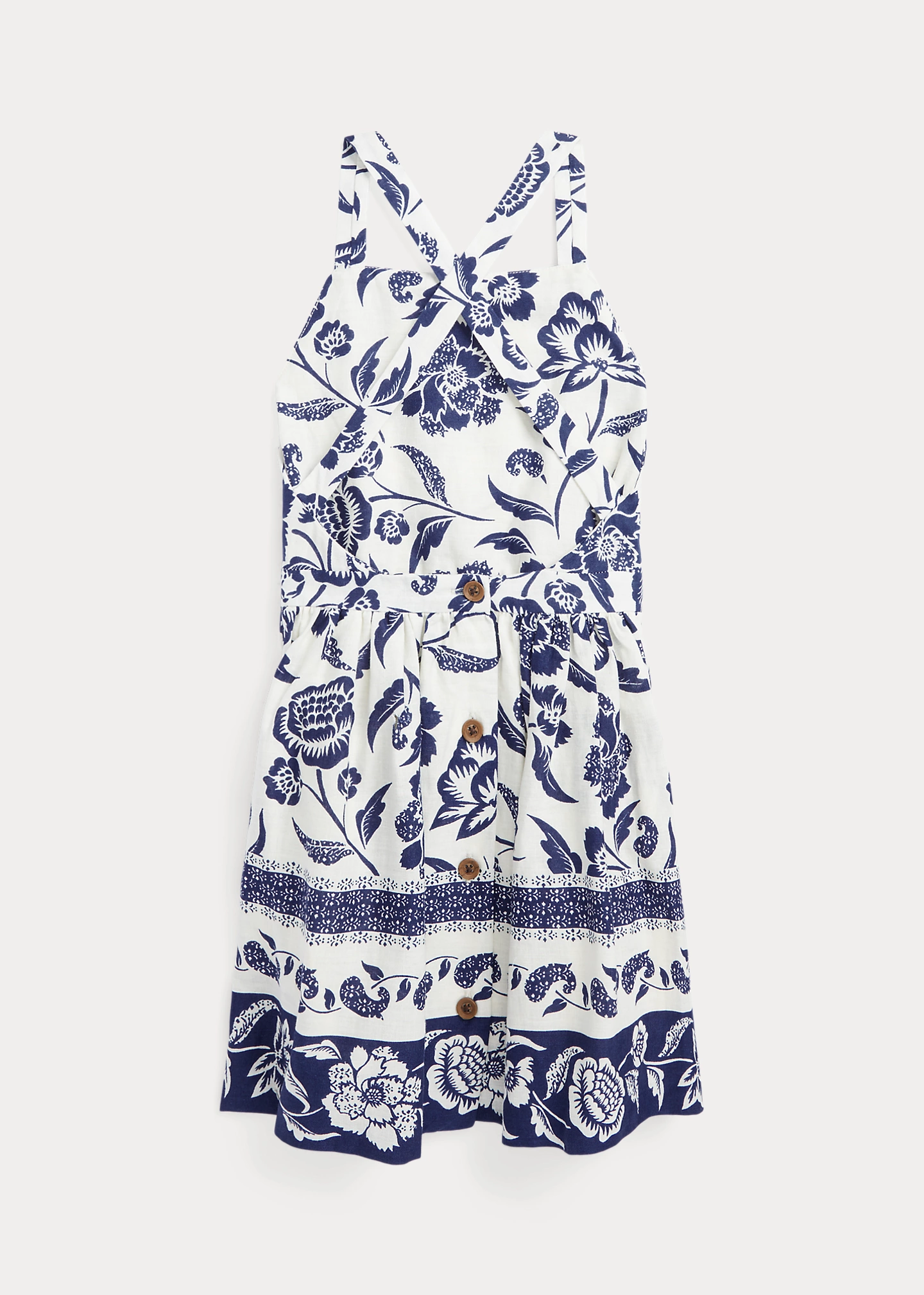 Floral Linen-Blend Dress