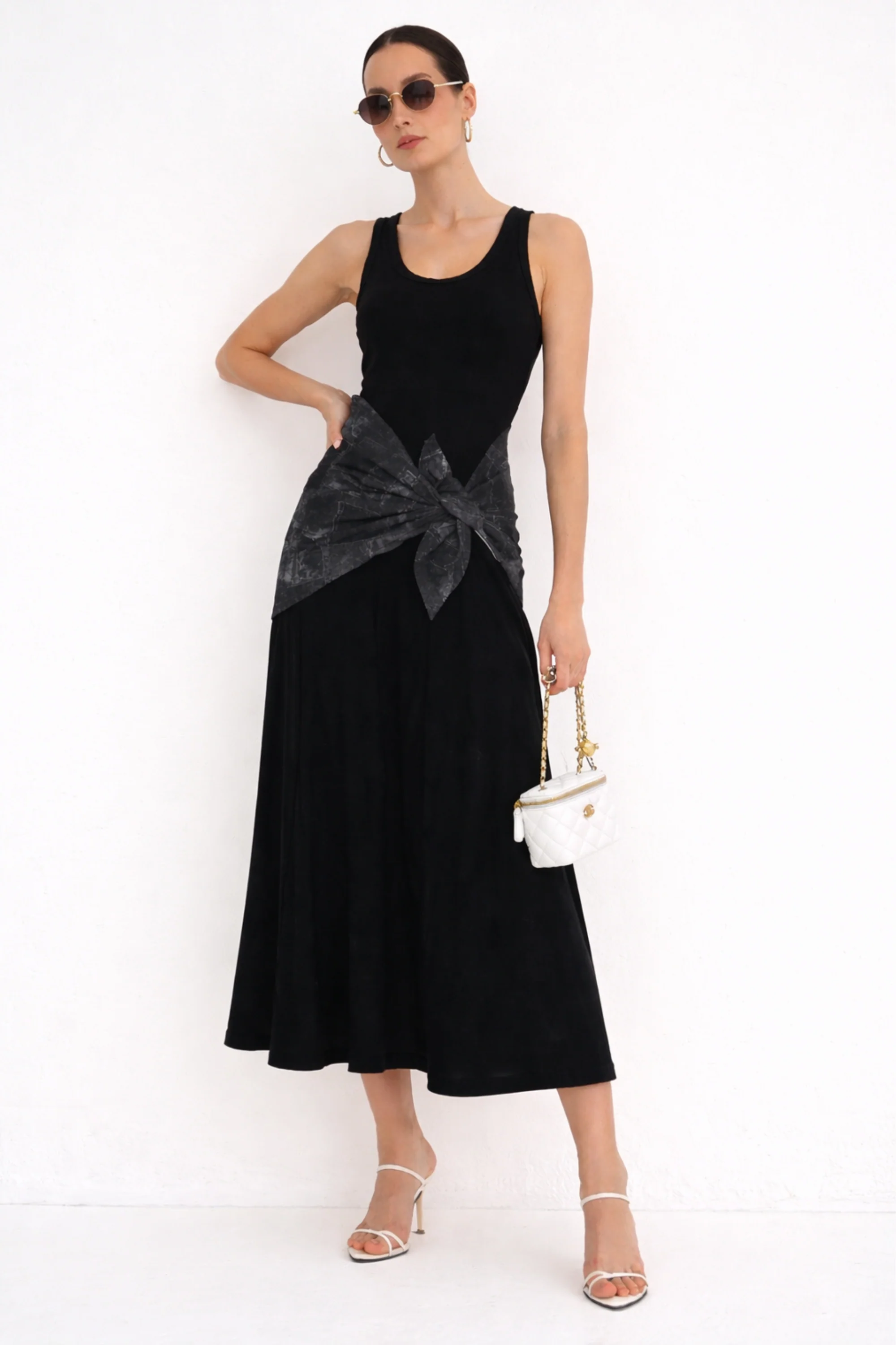 Midnight Marble Knot Dress
