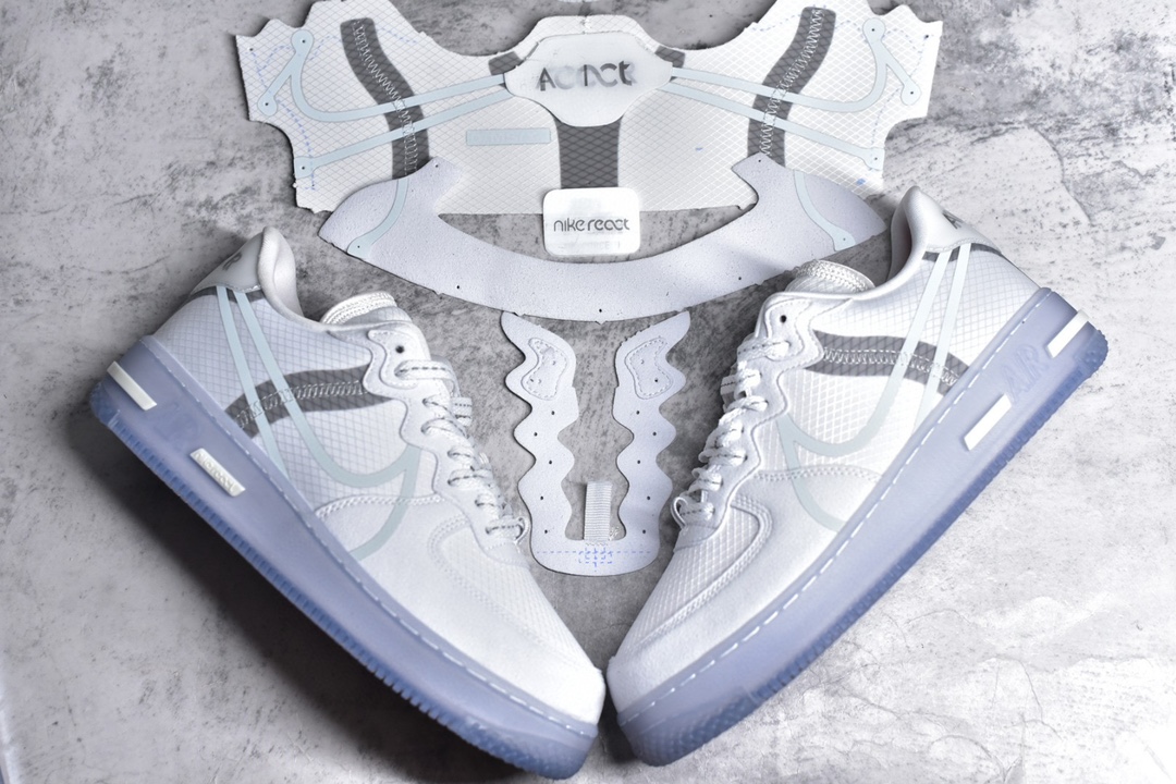 LJ BATCH NIKE AIR FORCE 1 REACT WHITE LIGHT BONE CQ8879-100