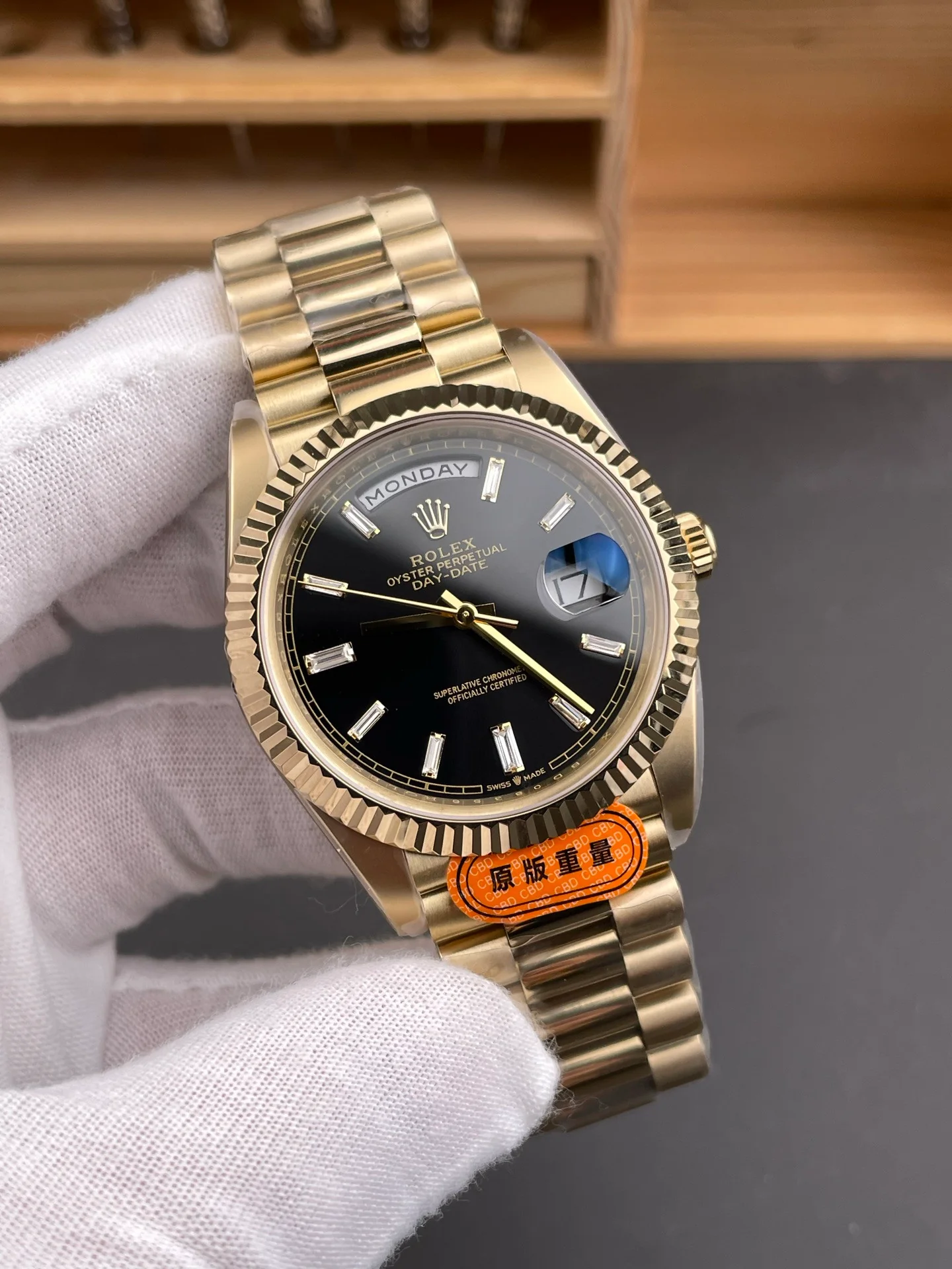 Black Ice Cube Day-Date