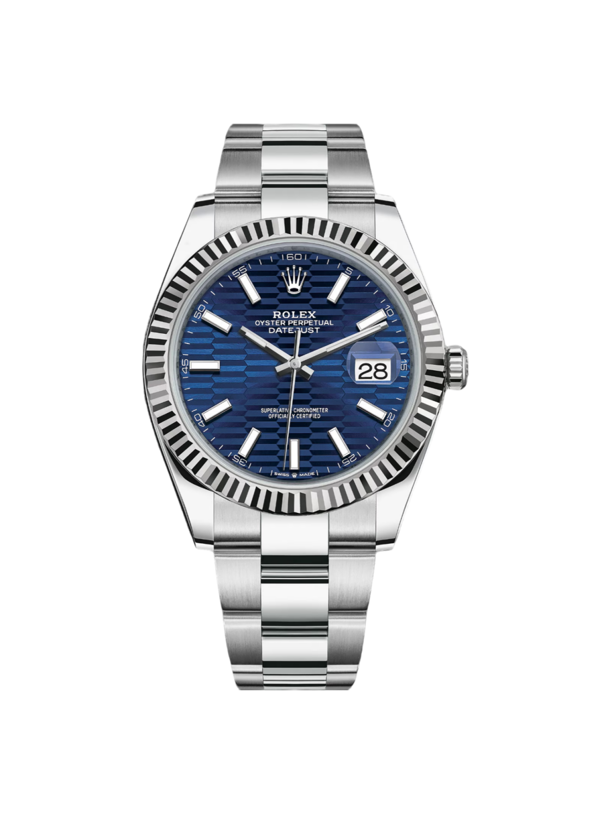 [2026 Mirror Grade]RLX  Datejust 41mm Blue Fluted Motif Index Dial Jubilee Bracelet Watch - 126334