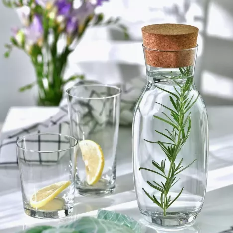 KROSNO Karafka z korkiem naturalnym KROSNO PURE 1 l szklana