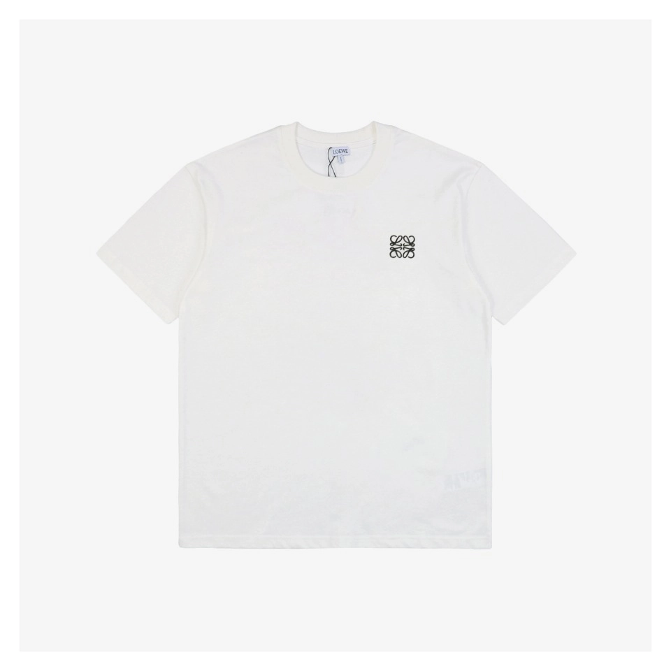 L Classic Anagram Embroidery T-Shirt (Black/White)