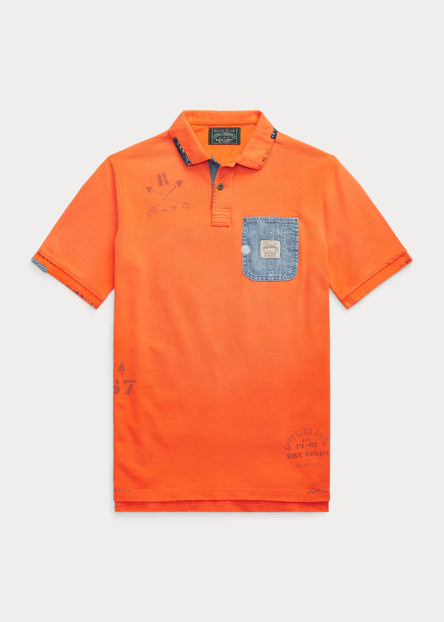 Classic Fit Mesh Graphic Polo Shirt