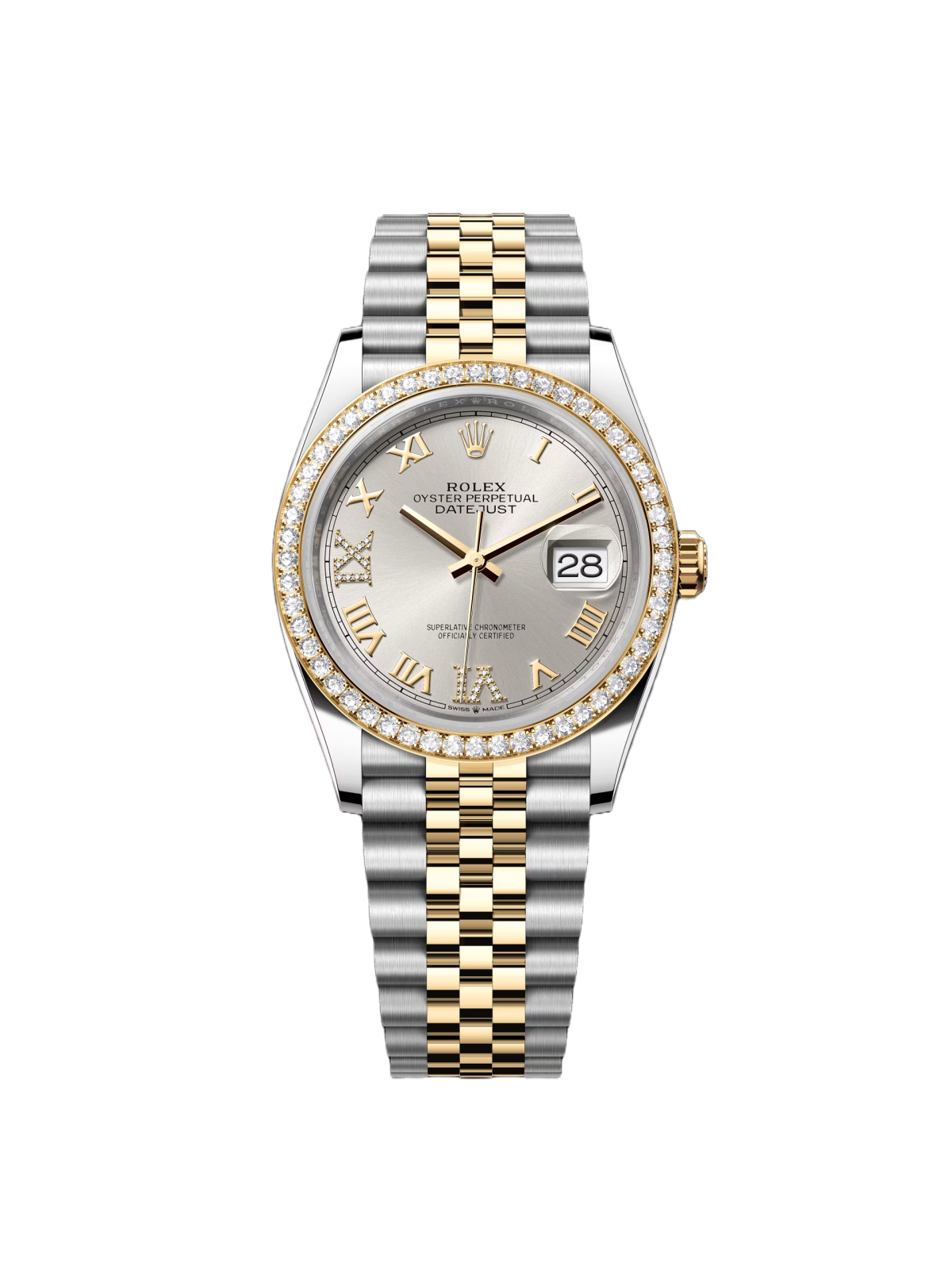 [2026 Mirror Grade]RLX  Datejust 36mm 126283 Silver Dial Diamond Bezel Jubilee Bracelet Watch