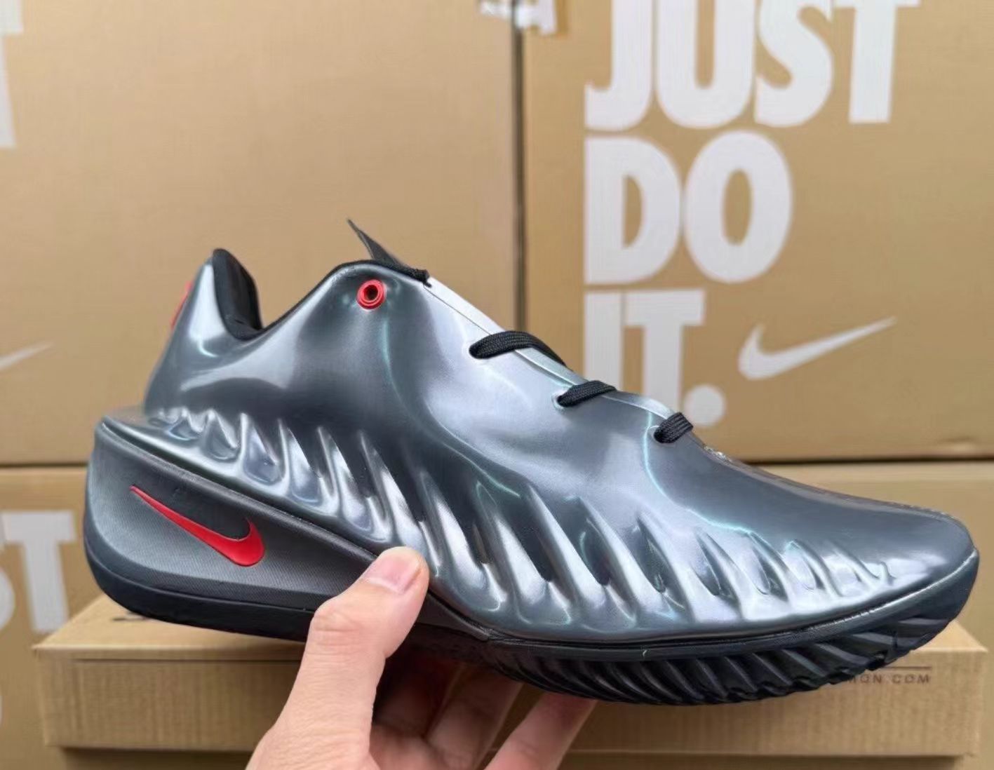 Nike G.T. Cut 4 "Metallic Grey / Red Swoosh"