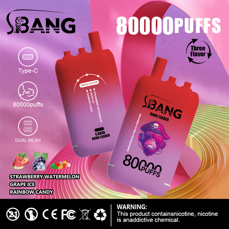 Bang Leader 80K Puffs 3-in-1 Vape | 3 Adjustable Flavors,  Rechargeable