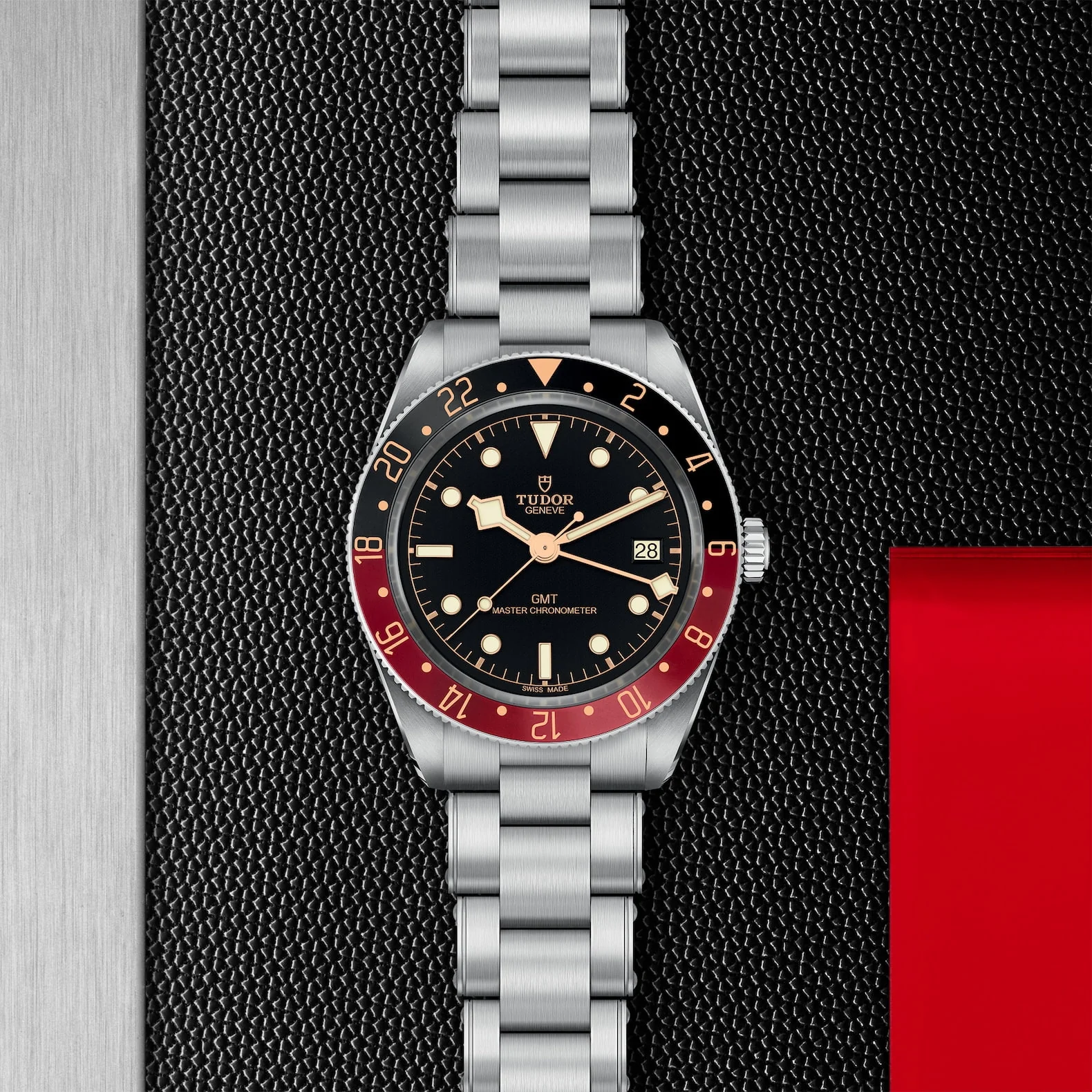[2026 Mirror Grade]Black Bay 58 GMT 39mm Black/Red Bezel Automatic Bracelet Watch