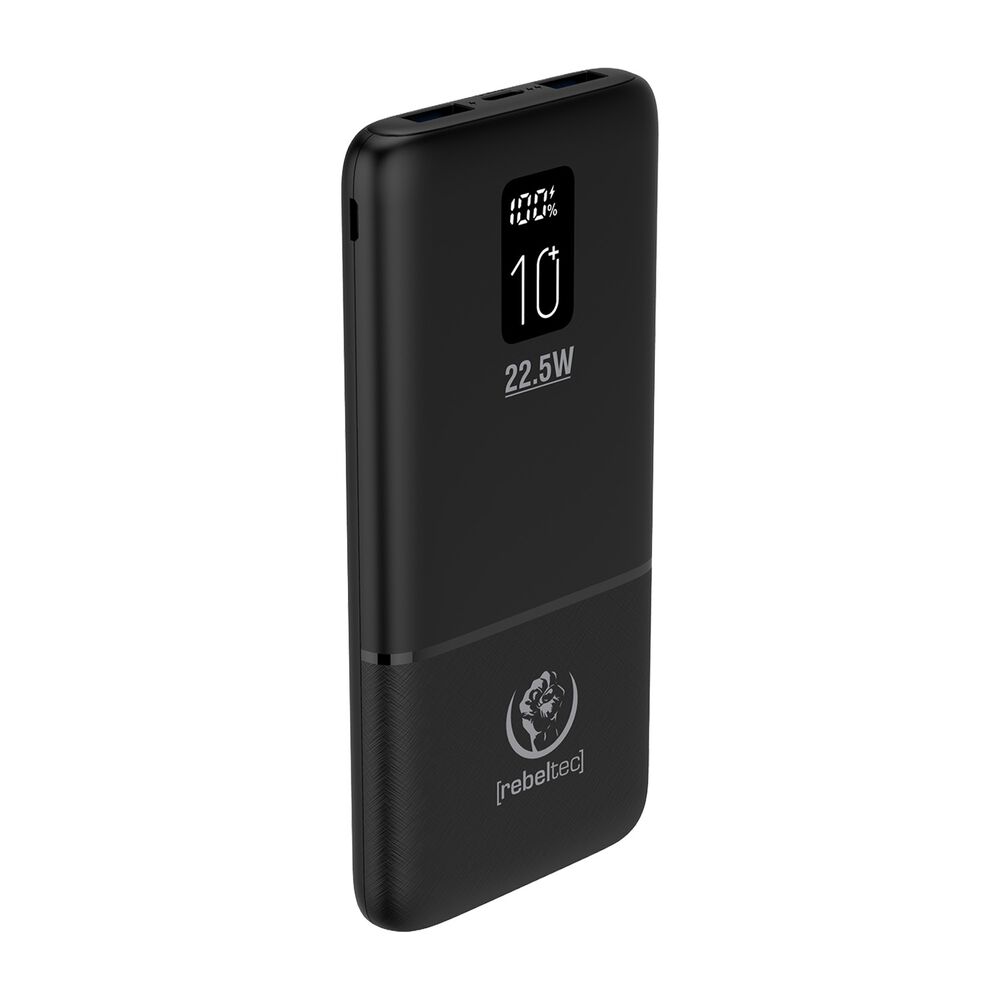 REBELTEC Powerbank Rebeltec P10 LCDPD, 10000 mAh, 22,5 W, czarny
