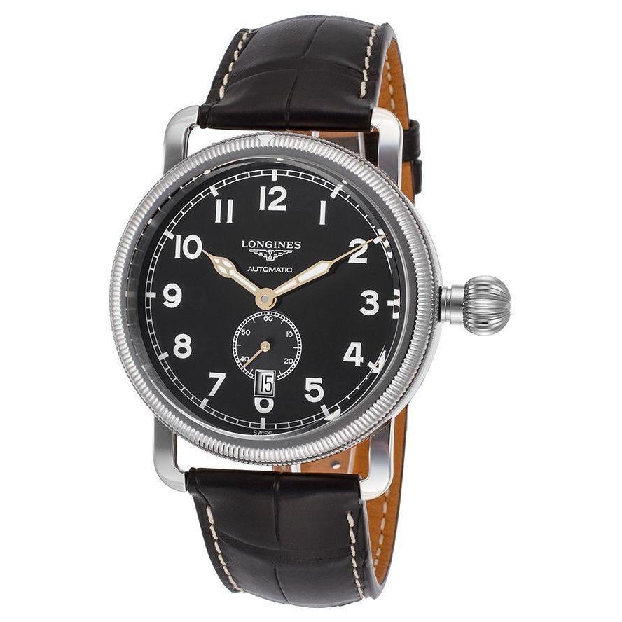 [2026 Mirror Grade]Longines Men's L27774532 Avigation Automatic Black Leather Watch