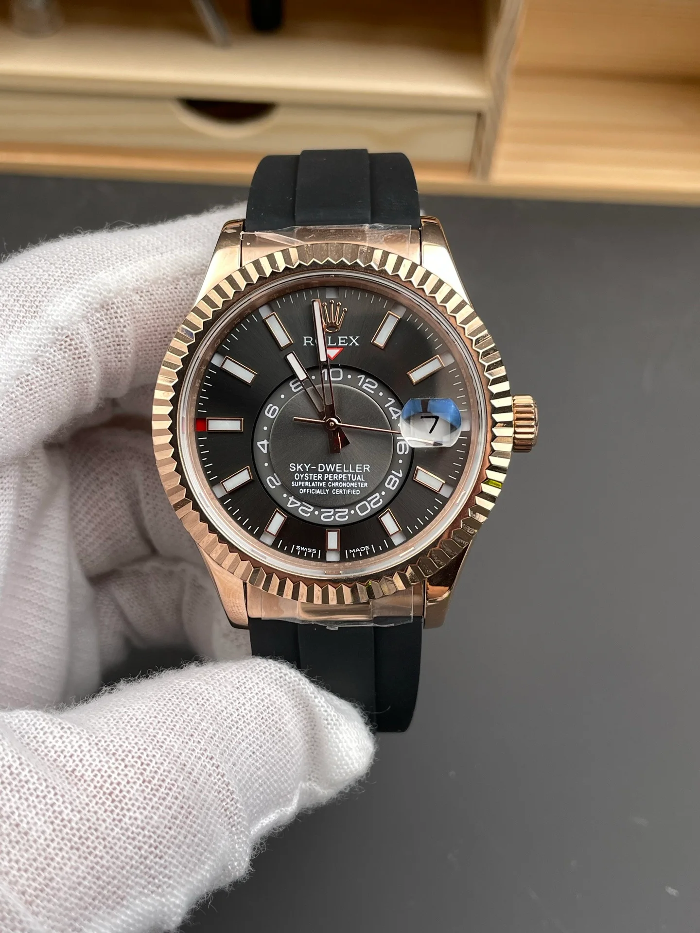 Sky-Dweller Rose Gold Grey Dial