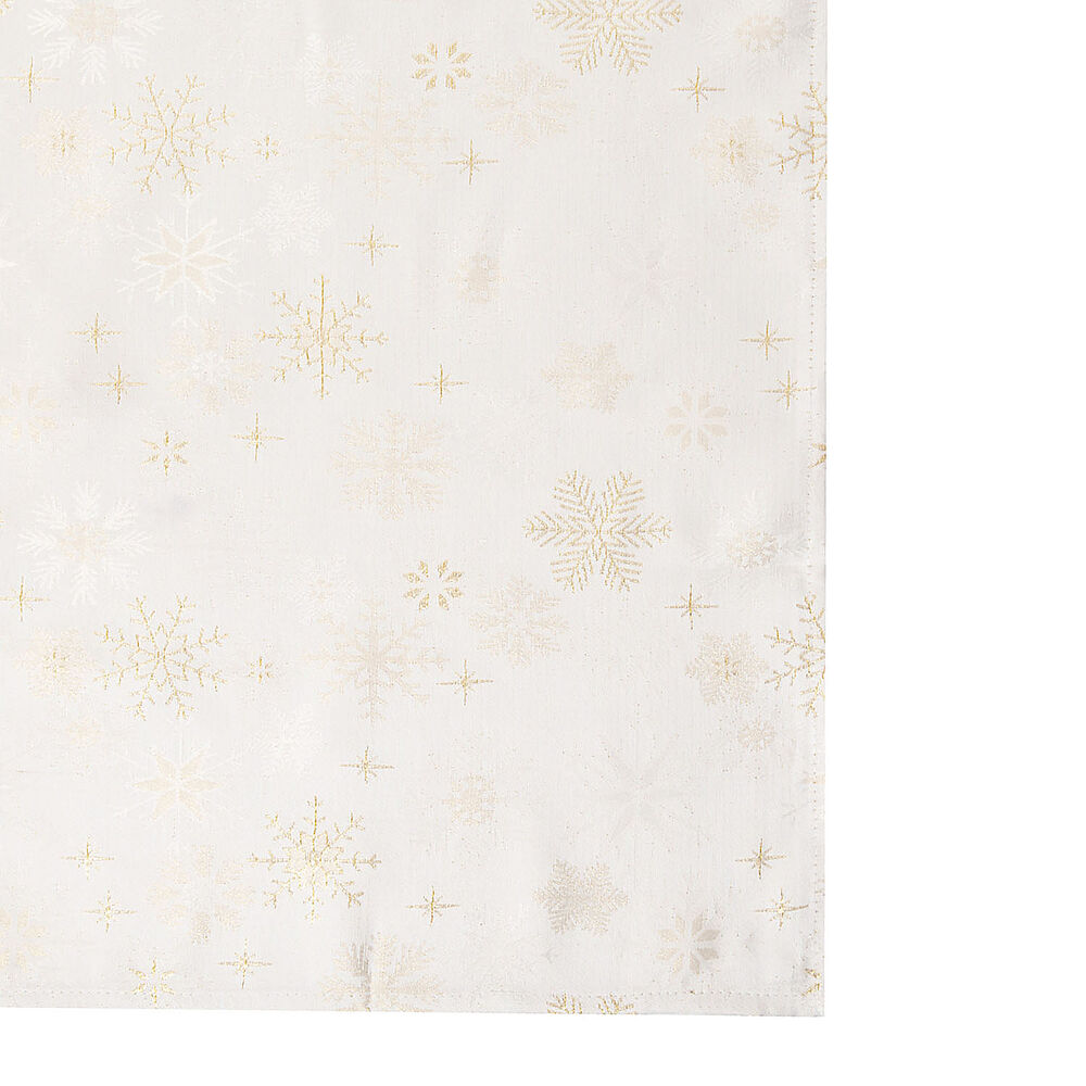 HOMLA Obrus Gold Snow, biały, w śnieżynki, 150 x 220 cm