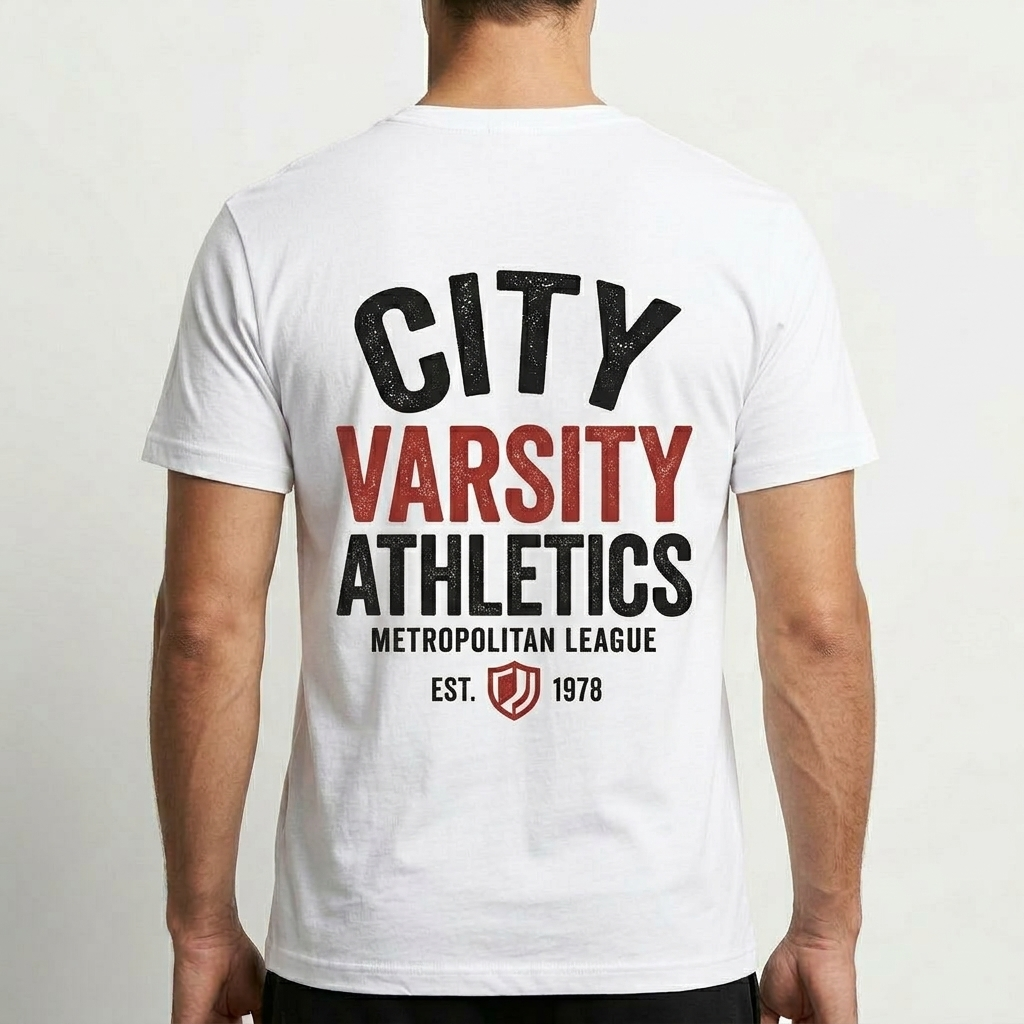 City Varsity Tee, Vintage Athletic Graphic T-Shirt, Unisex Streetwear Shirt CityTee2
