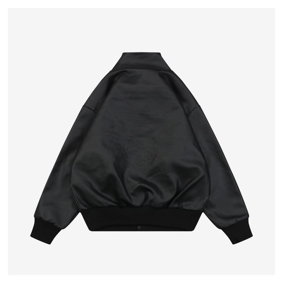 Adidas Faux Leather Embossed Track Jacket