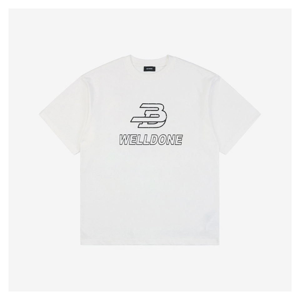 We11done Broken Letter Logo Print T-Shirt (Black/White)